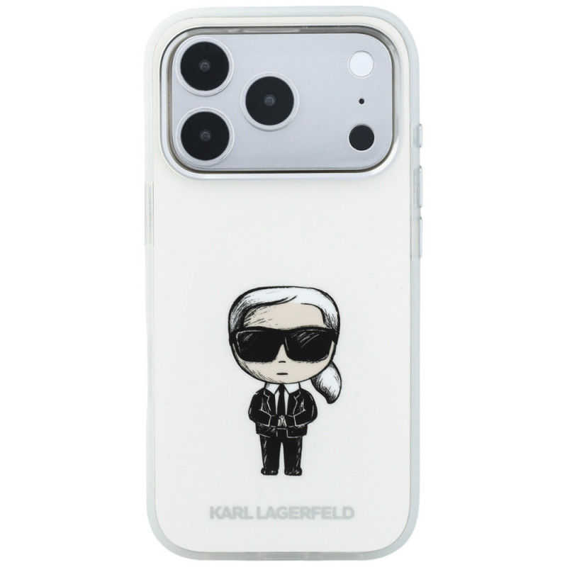 Karl Lagerfeld IML Ikonik Sketch Print MagSafe dėklas, skirtas Apple iPhone 18 Pro Max / 17 Pro Max, smėlio spalvos (KLD22794)