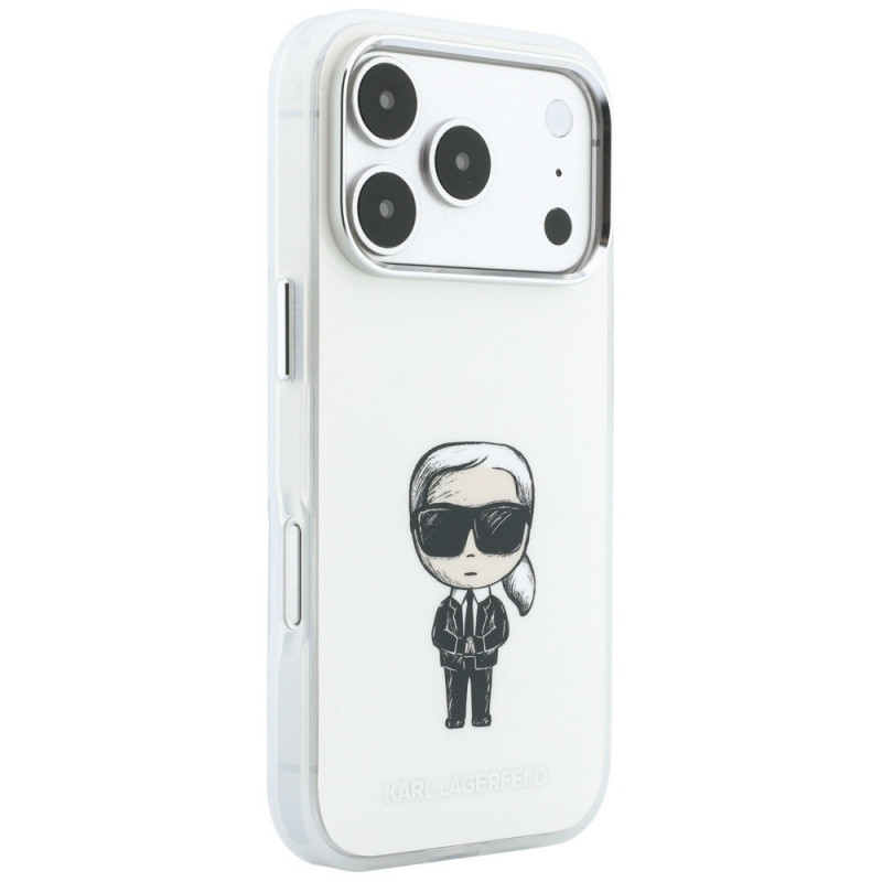 Karl Lagerfeld IML Ikonik Sketch Print MagSafe dėklas, skirtas Apple iPhone 18 Pro Max / 17 Pro Max, smėlio spalvos (KLD22794)