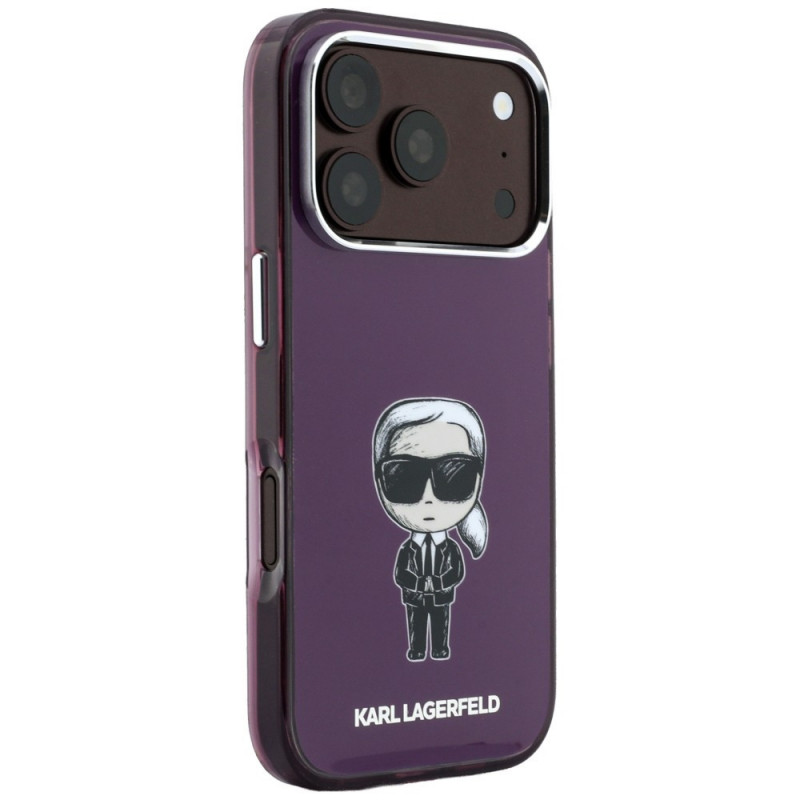 Karl Lagerfeld IML Ikonik Sketch Print MagSafe dėklas, skirtas Apple iPhone 18 Pro / 17 Pro, bordo spalvos