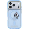 Karl Lagerfeld Peekaboo Logo MagSafe dėklas, skirtas Apple iPhone 18 Pro Max / 17 Pro Max, mėlynas