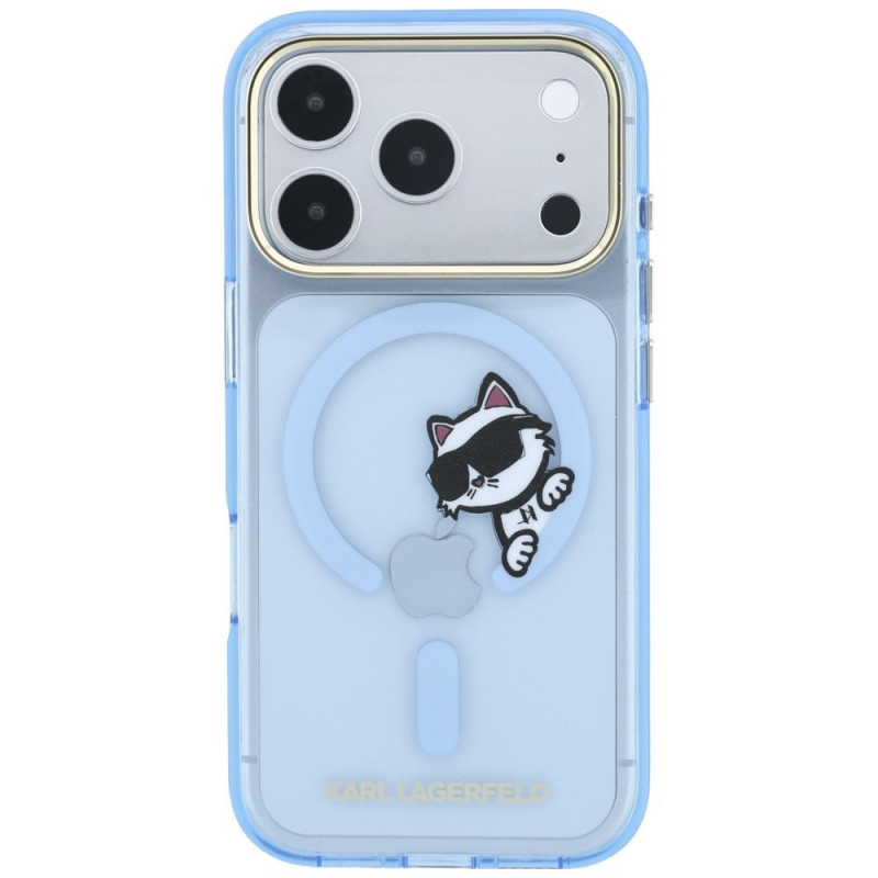 Karl Lagerfeld Peekaboo Logo MagSafe dėklas, skirtas Apple iPhone 18 Pro Max / 17 Pro Max, mėlynas