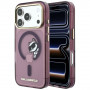 Karl Lagerfeld Peekaboo Logo MagSafe dėklas, skirtas Apple iPhone 18 Pro / 17 Pro, bordo spalvos