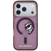 Karl Lagerfeld Peekaboo Logo MagSafe dėklas, skirtas Apple iPhone 18 Pro / 17 Pro, bordo spalvos