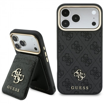 Guess 4G dėklas su pinigine, MagSafe, skirtas Apple iPhone 18 Pro Max / 17 Pro Max, juodas