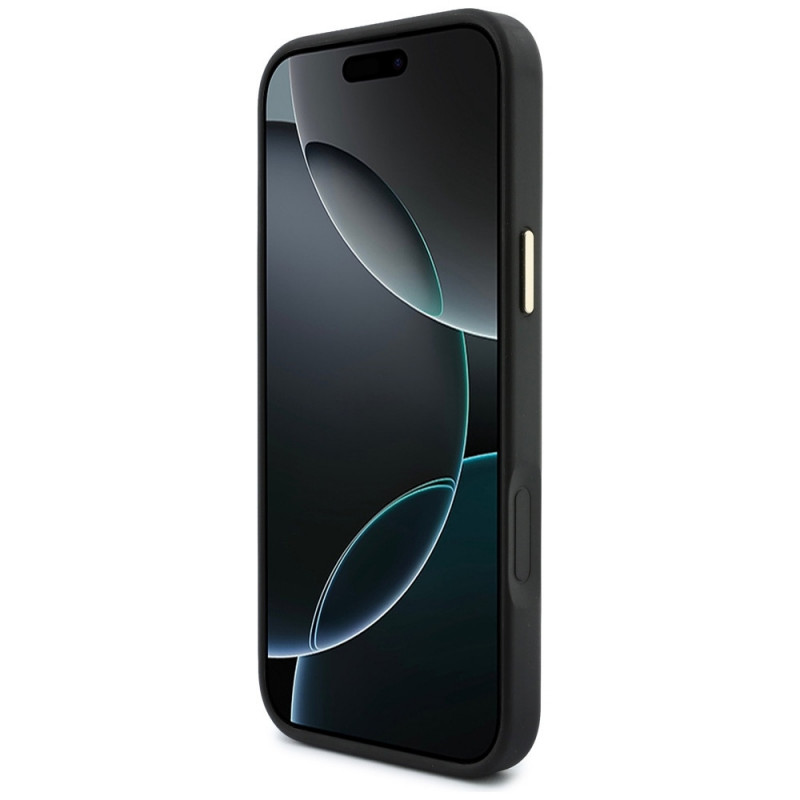 Guess 4G dėklas su pinigine, MagSafe, skirtas Apple iPhone 18 Pro Max / 17 Pro Max, juodas