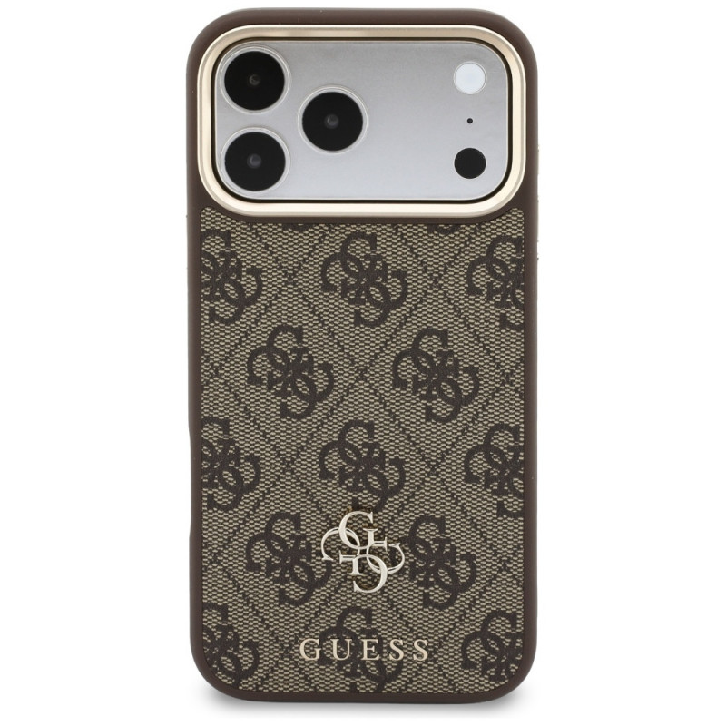 Guess 4G dėklas su pinigine, MagSafe, skirtas Apple iPhone 18 Pro / 17 Pro, rudas