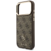 Guess 4G dėklas su pinigine ir pakabuku, MagSafe, skirtas Apple iPhone 18 Pro / 17 Pro, rudas