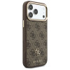 Guess 4G dėklas su pinigine ir pakabuku, MagSafe, skirtas Apple iPhone 18 Pro Max / 17 Pro Max, rudas