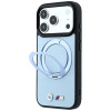 BMW Kevlar Ring Stand 360 MagSafe dėklas, skirtas Apple iPhone 18 Pro / 17 Pro, mėlynas