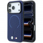 BMW M Carbon Printed Ring MagSafe apsauginis dėklas, skirtas Apple iPhone 18 Pro / 17 Pro, tamsiai mėlynas
