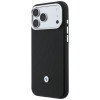 BMW Quilted Pattern Metal Logo dėklas ir piniginės rinkinys, skirtas Apple iPhone 18 Pro / 17 Pro, juodas