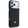 BMW Quilted Pattern Metal Logo dėklas ir piniginės rinkinys, skirtas Apple iPhone 18 Pro / 17 Pro, juodas