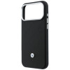 BMW Quilted Pattern Metal Logo dėklas ir piniginės rinkinys, skirtas Apple iPhone 18 Pro Max / 17 Pro Max, juodas