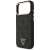 Guess 4G Triangle Logo MagSafe dėklas, skirtas Apple iPhone 18 Pro Max / 17 Pro Max, juodas auksinis