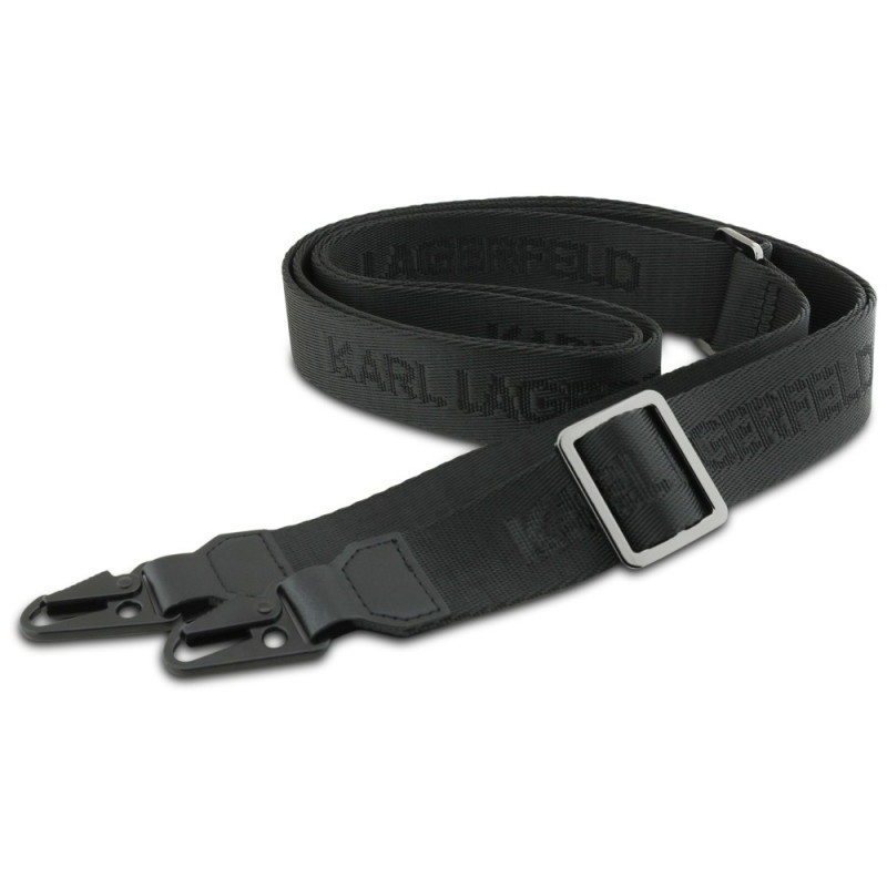 Karl Lagerfeld Saffiano Karl&Choupette Metal Pin CBDY Strap dėklas, skirtas Apple iPhone 18 Pro / 17 Pro, juodas