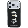 Karl Lagerfeld Saffiano Karl&Choupette Heads Pins Strap Logo dėklas, skirtas Apple iPhone 18 Pro / 17 Pro, juodas