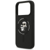 Karl Lagerfeld silikoninis Karl&Choupette Ring MagSafe dėklas, skirtas Apple iPhone 18 Pro Max / 17 Pro Max, juodas