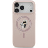 Karl Lagerfeld silikoninis Karl&Choupette Ring MagSafe dėklas, skirtas Apple iPhone 18 Pro Max / 17 Pro Max, rožinis