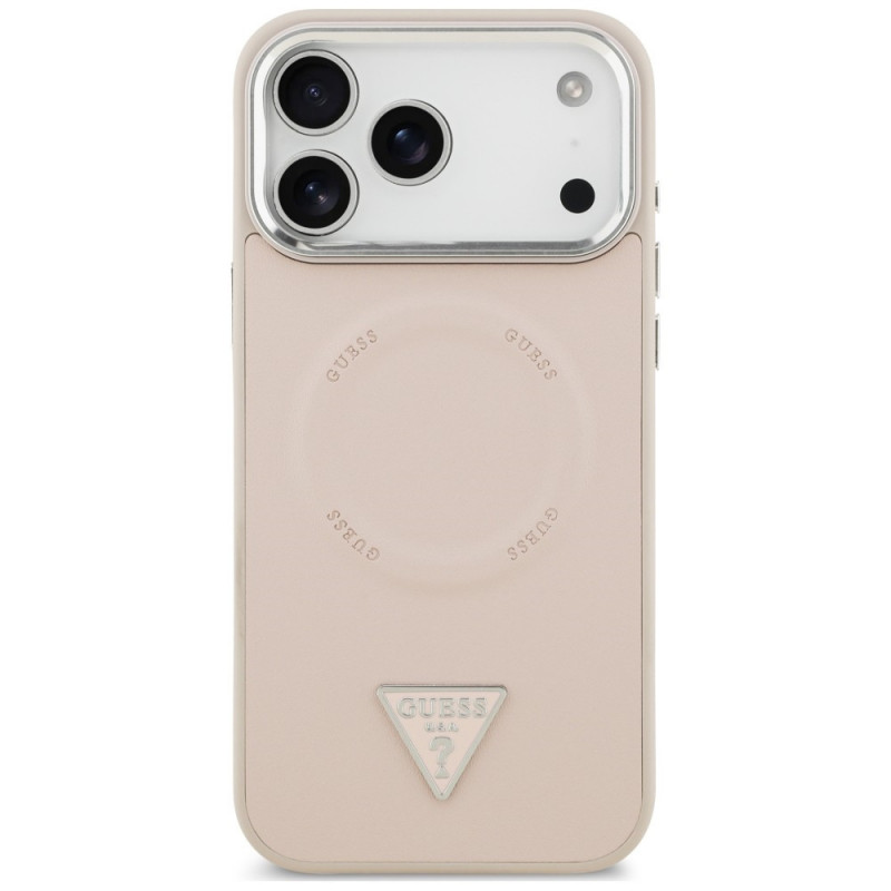 Guess Triangle Logo MagSafe dėklas, skirtas Apple iPhone 18 Pro Max / 17 Pro Max, rožinis