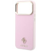Guess Guess Saffiano Small 4G & Classic Logo MagSafe dėklas, skirtas Apple iPhone 18 Pro / 17 Pro, rožinis
