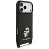 Karl Lagerfeld Saffiano Karl&Choupette Metal Pin CBDY Strap dėklas, skirtas Apple iPhone 18 Pro Max / 17 Pro Max, juodas