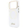 Guess Guess IML Script Metal MagSafe dėklas, skirtas Apple iPhone 18 Pro Max / 17 Pro Max, permatomas