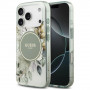 Guess IML Flower & Tonal Circle MagSafe dėklas, skirtas Apple iPhone 18 Pro / 17 Pro, žalias