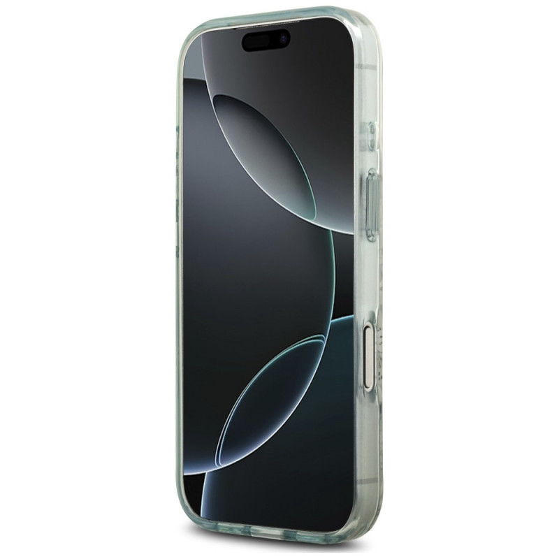 Guess IML Flower & Tonal Circle MagSafe dėklas, skirtas Apple iPhone 18 Pro Max / 17 Pro Max, žalias
