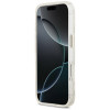 Guess Guess IML Glitter Flowers Triangle MagSafe dėklas, skirtas Apple iPhone 18 Pro Max / 17 Pro Max, baltas