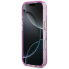 Guess IML Glitter Flowers Triangle MagSafe dėklas, skirtas Apple iPhone 18 Pro Max / 17 Pro Max, purpurinis