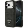 Guess 4G Double Card Triangle dėklas, skirtas Apple iPhone 18 Pro / 17 Pro, juodas
