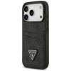 Guess 4G Double Card Triangle dėklas, skirtas Apple iPhone 18 Pro / 17 Pro, juodas
