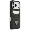 Guess 4G Double Card Triangle dėklas, skirtas Apple iPhone 18 Pro / 17 Pro, juodas