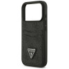 Guess 4G Double Card Triangle dėklas, skirtas Apple iPhone 18 Pro / 17 Pro, juodas
