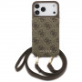 Guess 4G Cardslots & Magnetic Closure Crossbody dėklas, skirtas Apple iPhone 18 Pro Max / 17 Pro Max, rudas