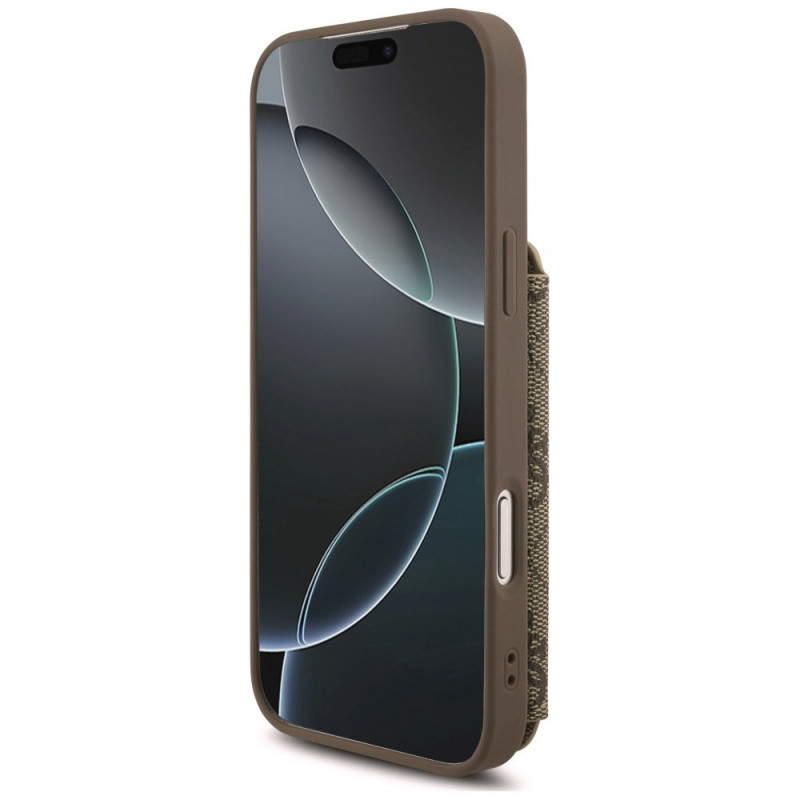 Guess 4G Cardslots & Magnetic Closure Crossbody dėklas, skirtas Apple iPhone 18 Pro Max / 17 Pro Max, rudas