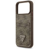 Guess 4G Double Card Triangle dėklas, skirtas Apple iPhone 18 Pro Max / 17 Pro Max, rudas