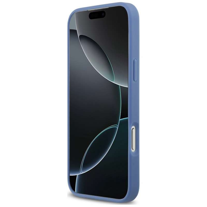 Guess 4G Double Card Triangle dėklas, skirtas Apple iPhone 18 Pro Max / 17 Pro Max, mėlynas