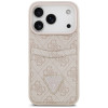 Guess 4G Double Card Triangle dėklas, skirtas Apple iPhone 18 Pro / 17 Pro, rožinis