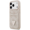 Guess 4G Double Card Triangle dėklas, skirtas Apple iPhone 18 Pro Max / 17 Pro Max, rožinis