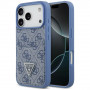 Guess 4G Double Card Triangle dėklas, skirtas Apple iPhone 18 Pro / 17 Pro, mėlynas