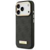 Guess Guess 4G Logo Plate MagSafe dėklas, skirtas Apple iPhone 18 Pro Max / 17 Pro Max, juodas