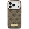 Guess Guess 4G Logo Plate MagSafe dėklas, skirtas Apple iPhone 18 Pro / 17 Pro, rudas