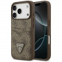 Guess 4G Double Card Triangle dėklas, skirtas Apple iPhone 18 Pro / 17 Pro, rudas