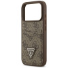 Guess 4G Double Card Triangle dėklas, skirtas Apple iPhone 18 Pro / 17 Pro, rudas