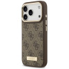 Guess Guess 4G Logo Plate MagSafe dėklas, skirtas Apple iPhone 18 Pro Max / 17 Pro Max, rudas