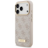 Guess 4G Logo Plate MagSafe dėklas, skirtas Apple iPhone 18 Pro / 17 Pro, rausvas