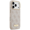 Guess 4G Logo Plate MagSafe dėklas, skirtas Apple iPhone 18 Pro / 17 Pro, rausvas