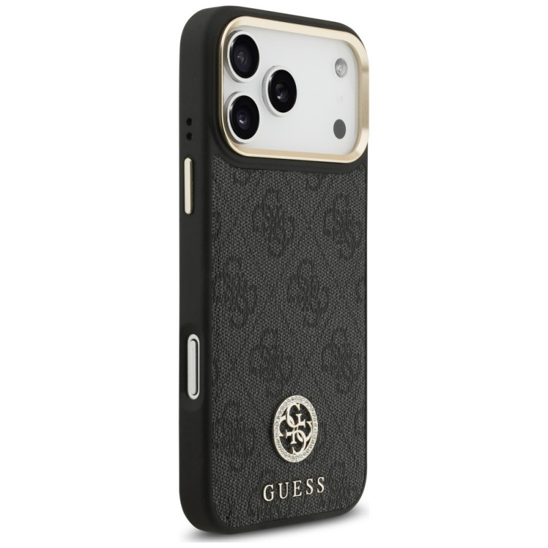 Guess 4G Strass Logo MagSafe dėklas Apple iPhone 18 Pro Max / 17 Pro Max, juodas