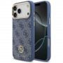 Guess Guess 4G Strass Logo MagSafe dėklas, skirtas Apple iPhone 18 Pro Max / 17 Pro Max, mėlynas